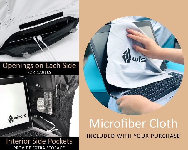 Alt view image 3 of 6 - New Laptop Sun Shade Work from Anywhere, Anti-Glare, Lightweight, Fits up to 17" Device, Foldable & Portable Shield Cover, Privacy Hood - Complete with Microfiber Screen Cleaning Cloth