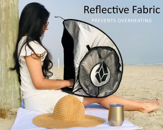 Alt view image 4 of 6 - New Laptop Sun Shade Work from Anywhere, Anti-Glare, Lightweight, Fits up to 17" Device, Foldable & Portable Shield Cover, Privacy Hood - Complete with Microfiber Screen Cleaning Cloth