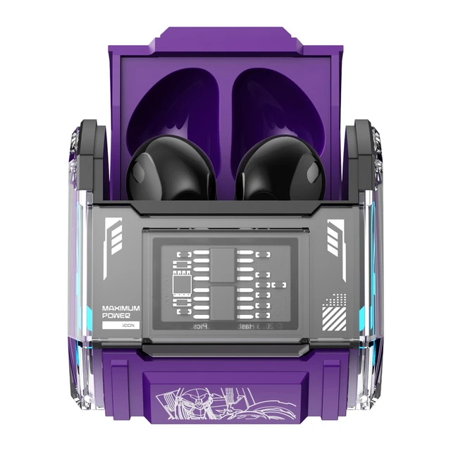 Alt view image 3 of 7 - MG-C03 Bluetooth TWS Wireless Earbuds HiFi Sound, Low Latency Gaming & Music Dual Mode Headset, Noise Cancelling, Touch Control, Long Battery Life & Charging Case (Purple - Nightbird)