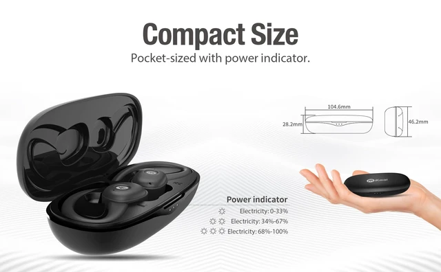 Alt view image 7 of 7 - Active Noise Cancelling Wireless Earbuds, Bluetooth Headphone Stereo Bass, Detachable Earhook, IPX5 Waterproof, 4 Microphone, 60ms Low Latency, Compact&Slim for Sports/Workout/Office/Travel