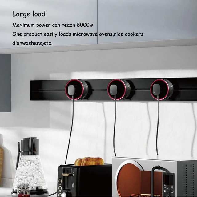 Alt view image 3 of 7 - Wall Mount Power Strip with Removable Sockets,Power Track Home Appliances Universal Outlets Electric Plug Adapter + USB Data Cable (Track and 3 Sockets,2 Universal 1 USB (Grey))