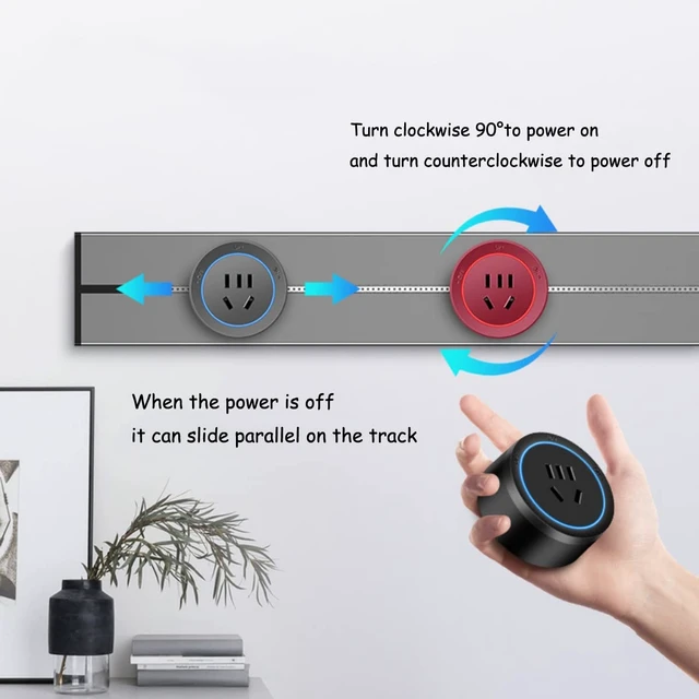 Alt view image 5 of 7 - Wall Mount Power Strip with Removable Sockets,Power Track Home Appliances Universal Outlets Electric Plug Adapter + USB Data Cable (Track and 3 Sockets,2 Universal 1 USB (Grey))
