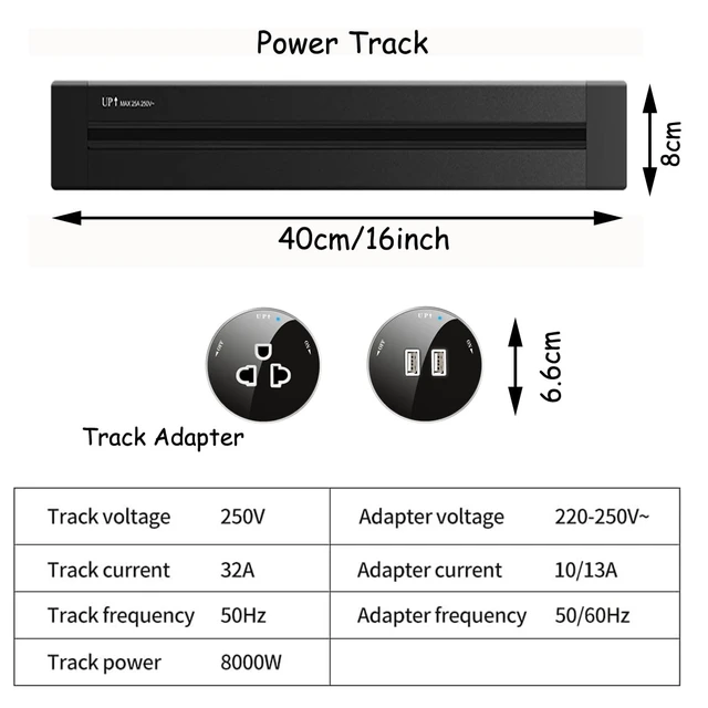 Alt view image 6 of 7 - Wall Mount Power Strip with Removable Sockets,Power Track Home Appliances Universal Outlets Electric Plug Adapter + USB Data Cable (Track and 3 Sockets,2 Universal 1 USB (Grey))
