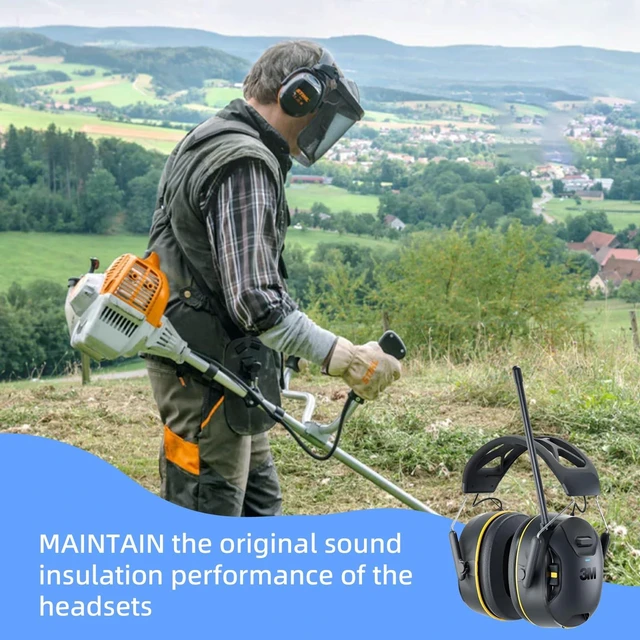 Alt view image 4 of 7 - Earpads Replacement for 3M WorkTunes, Hearing Ear Protection Ear Pads, Noise Cancelling Radio Ear Muffs, AM/FM Bluetooth Headset Protective Earmuffs Shooting Mowing (4 Packs)
