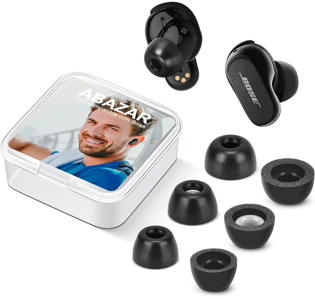 Main image of Memory Foam Tips for Bose QuietComfort Earbuds II & Ultra Earbuds - Anti-Slip, Pain-Free Replacement, Noise-Reducing, Fit in Charging Case, 3 Pairs (S/M/L)
