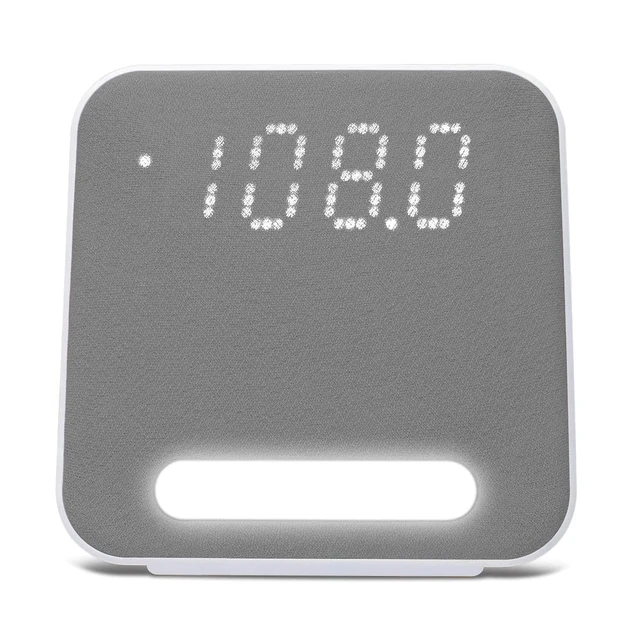 Alt view image 5 of 7 - HX-152CR Alarm Clock Radio, 1.2" LED Display (Grey Mesh) AM/FM Radio, Digital Clock, Dual Alarm, 1.2 White Dot LED Display, Night Light, Dimmer