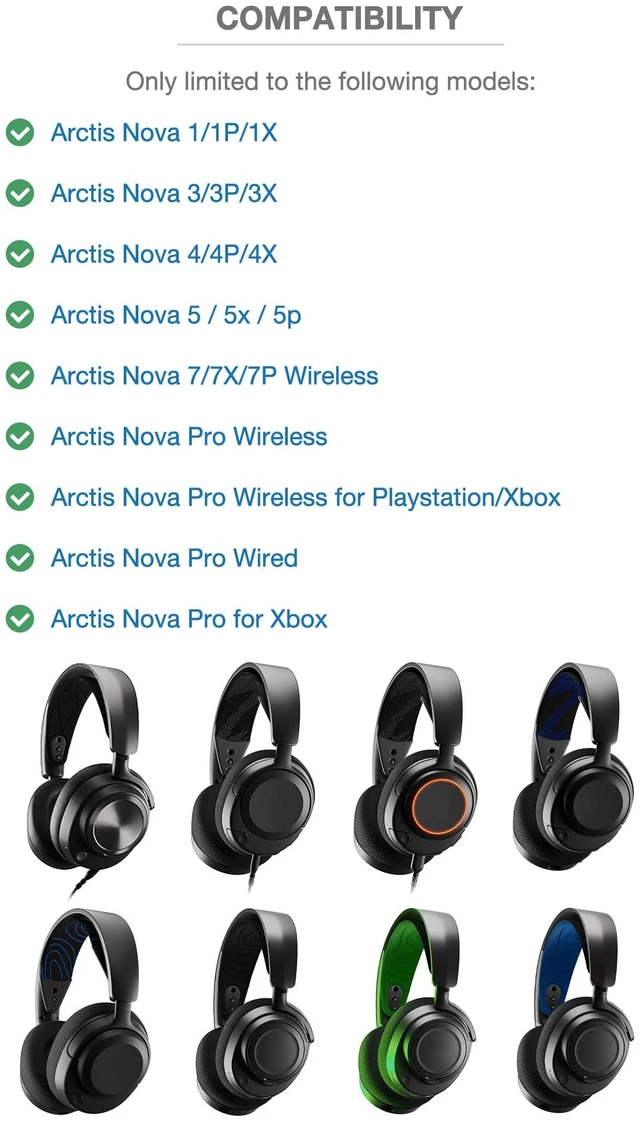 Alt view image 6 of 7 - Upgraded Wide Leather Headband Straps Compatible with SteelSeries Arctis Nova Pro, Nova 7/7X/7P, Nova 1/1P/1X, Nova 5 / 5X / 5p, Nova 3 4 Wireless/Wired Gaming Headset Head Band Cushion Pads