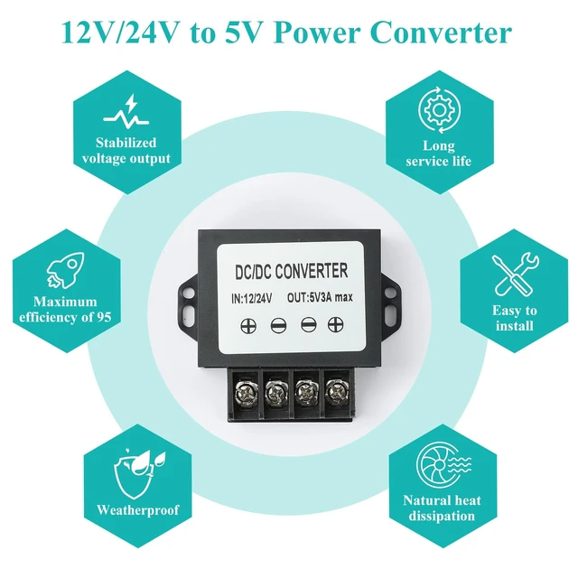 Alt view image 2 of 7 - 12V 24V to 5V Step Down Converter, 15W 3A Buck Converter with Screwdriver 12V 24V to 5V 3V 15W Voltage Regulator Power Transformer Module - Overcurrent/Short Circuit/Overvoltage Protection