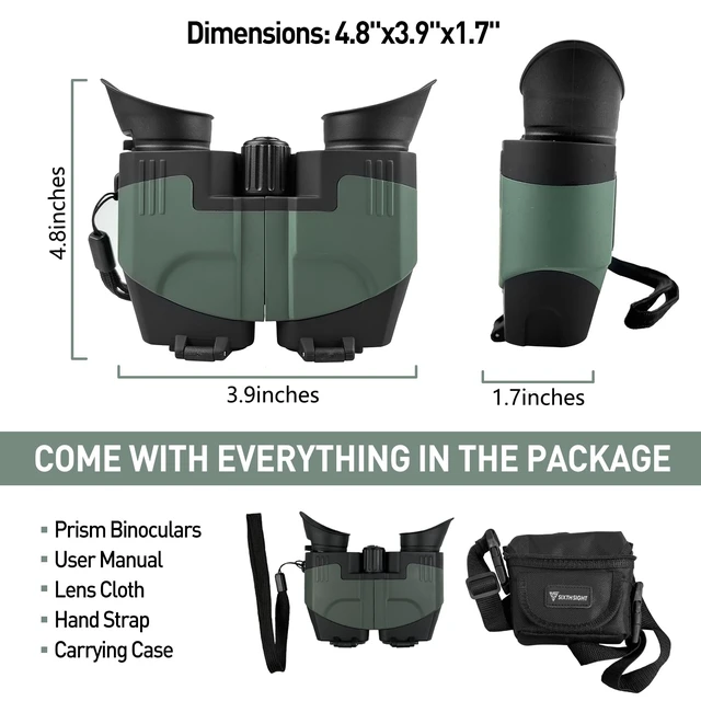 Alt view image 5 of 7 - 10x21 Binoculars for Adults, Compact BaK-4 Prism, Large View, Bird Watching Hunting Travel Cruise Ship Hiking Sports Concert, Lightweight