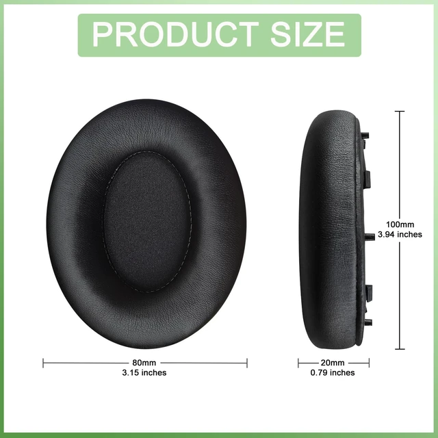 Alt view image 2 of 7 - Replacement Ear Pads for Sony WH-1000XM4 (WH1000XM4) Over-Ear Headphones, Earpads Cushions with High-Density Noise Isolation Foam, Added Thickness (Black)