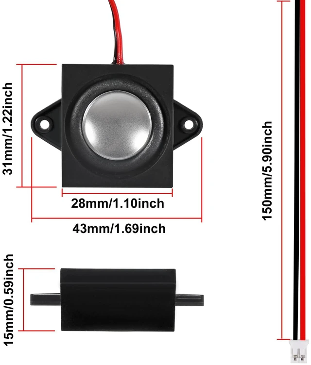 Alt view image 4 of 7 - 6pcs Mini Speaker 3 Watt 8 Ohm Loundspeaker 8ohm 3w Micro Speaker with JST-PH2.0 Interface for Small Electronic Projects Advertising Machines LCD TV Monitors