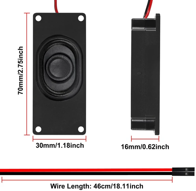 Alt view image 2 of 7 - 6pcs Speaker 3 Watt 8 Ohm Single Cavity 8ohm 3w Mini Speaker with Separating Interface Full-Range Cavity Mobile Portable Advertising Machine Speaker Connector 3.3V 5V
