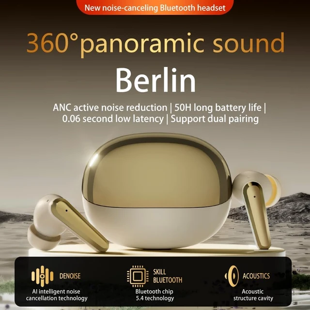 Alt view image 3 of 7 - Active Noise Cancelling Earbuds,-42dB Hybrid ANC,Dual Pairing,60-Hour Playtime,IPX5 Water Resistant, Bluetooth 6.0