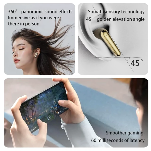 Alt view image 4 of 7 - Active Noise Cancelling Earbuds,-42dB Hybrid ANC,Dual Pairing,60-Hour Playtime,IPX5 Water Resistant, Bluetooth 6.0