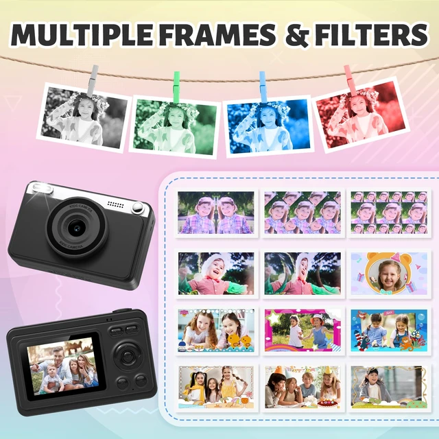 Alt view image 5 of 7 - Kids Camera Instant Print, 1080P Instant Camera for Kids with 5 Rolls Print Paper & Memory Card, Rechargeable Digital Cameras for Kids, Christmas Birthday Gifts Toys for Toddler Boys Girls Ages 3-12