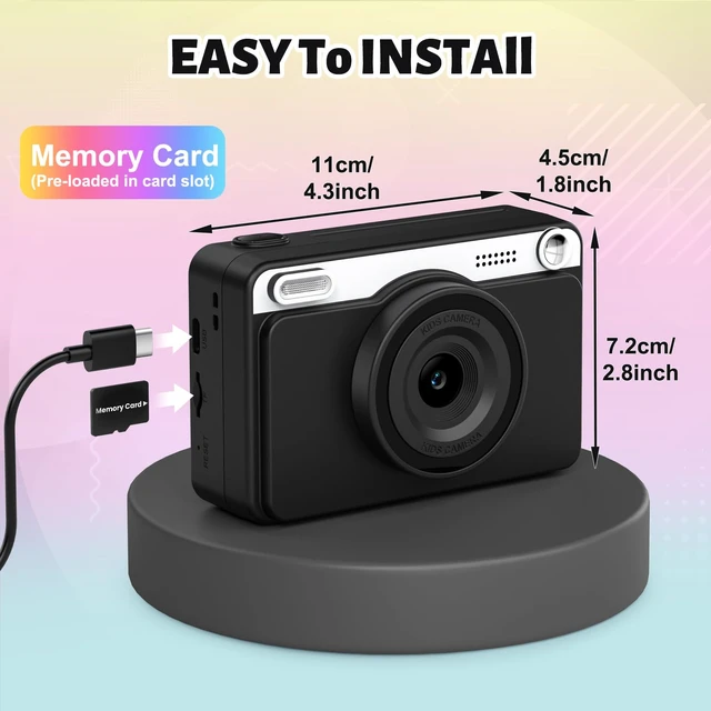 Alt view image 7 of 7 - Kids Camera Instant Print, 1080P Instant Camera for Kids with 5 Rolls Print Paper & Memory Card, Rechargeable Digital Cameras for Kids, Christmas Birthday Gifts Toys for Toddler Boys Girls Ages 3-12