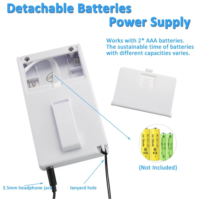 Alt view image 6 of 7 - E108 Wireless FM Radio Receiver Portable DSP Stereo Pocket Mini Receiver Digital Samll Earbuds LCD Clock for Translator Tour Guide System FM Transmitter Work - White
