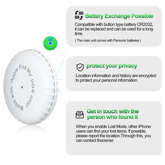 Alt view image 6 of 7 - 1 Pack,IPX8 Waterproof Key Finder,Bluetooth GPS Items Tracker with Tag Holder & Keychains,Works with 'Apple Find My'(iOS only),Case Compatible with Airtag,Music Reminder for Kids,Pets,Keys-White