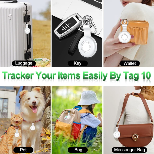 Alt view image 7 of 7 - 1 Pack,IPX8 Waterproof Key Finder,Bluetooth GPS Items Tracker with Tag Holder & Keychains,Works with 'Apple Find My'(iOS only),Case Compatible with Airtag,Music Reminder for Kids,Pets,Keys-White