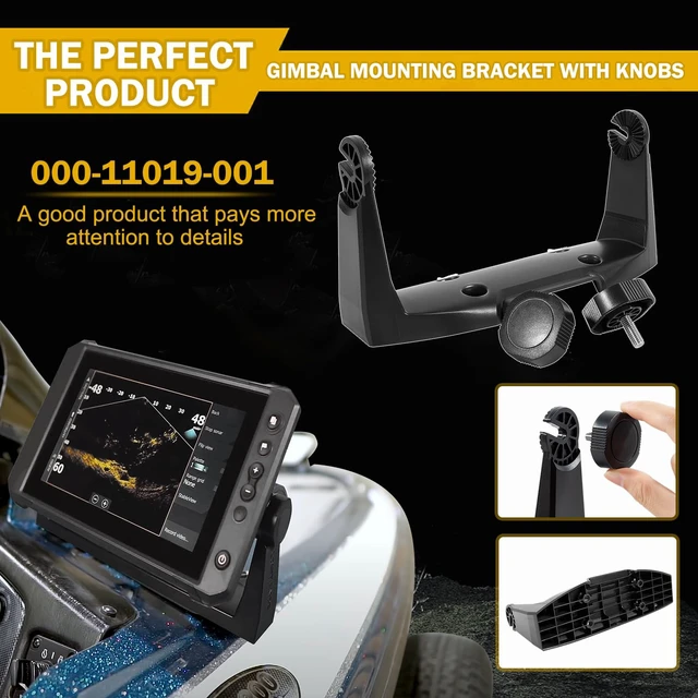 Alt view image 4 of 7 - 000-11019-001 Gimbal Mount Bracket for HDS-7 Gen2 Gen3 Touch and HOOK-7 Fits HDS-7 Gen2 Touch, Gen3, Carbon & HOOK-7; gimbal mounting bracket with knobs for secure marine display positioning