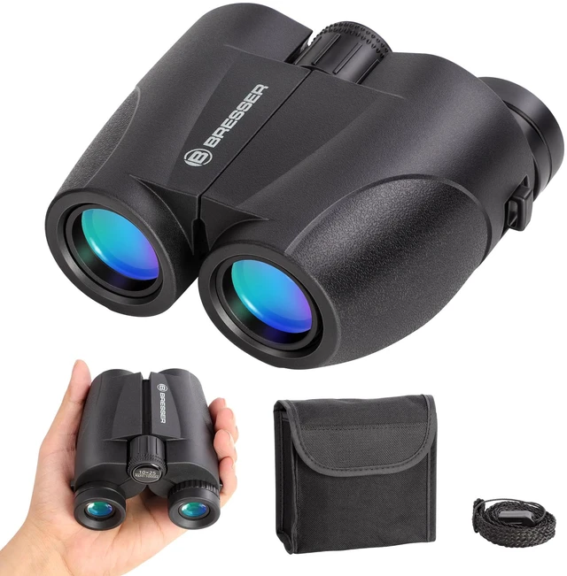 Main image of 10x25 Binoculars for Adults and Kids, Folding Compact Binocular with Weak Light Vision, Lightweight Small Binoculars for Bird Watching, Travel, Concerts, Hunting, Hiking, Black