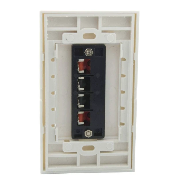 Alt view image 2 of 2 - Speaker Wall Plates with Terminal Block (2Pack, 4 Terminal)
