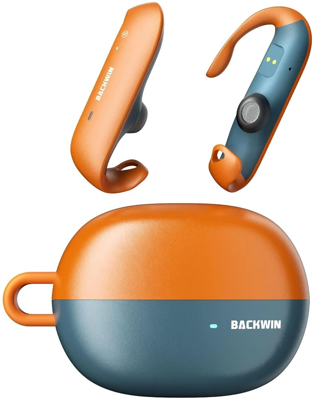 Main image of Wireless Earbuds, Bluetooth 5.4 100H Playtime Headphone with Mic, Stereo Sound, Easy Button Controls, Ultra-Comfort Snug Fit Sports Ear Buds for Sports Meeting Running Workout Gym (Orange)