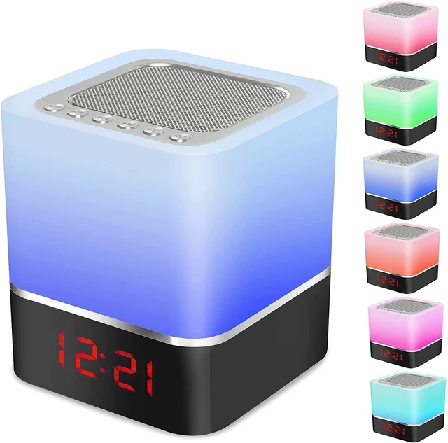 Main image of Night Lights Bluetooth Speaker - Alarm Clock Bluetooth Speaker Dimmable Multi-Color Changing Bedside Lamp, Touch Sensor Wireless Speaker with Lights, USB/MicroSD/AUX Support