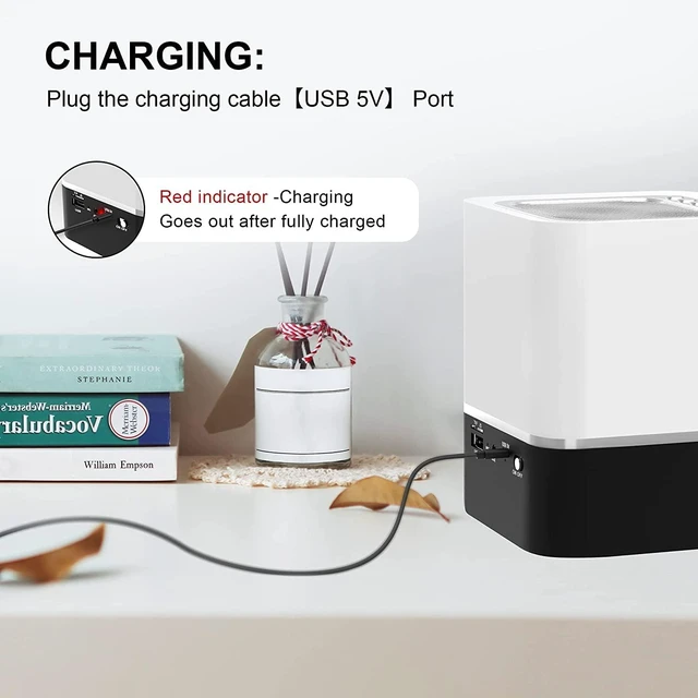 Alt view image 5 of 7 - Night Lights Bluetooth Speaker - Alarm Clock Bluetooth Speaker Dimmable Multi-Color Changing Bedside Lamp, Touch Sensor Wireless Speaker with Lights, USB/MicroSD/AUX Support