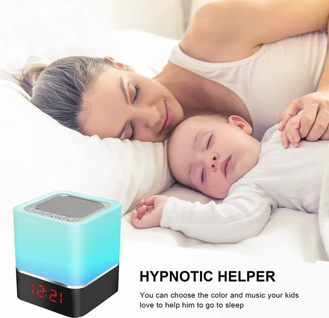 Alt view image 7 of 7 - Night Lights Bluetooth Speaker - Alarm Clock Bluetooth Speaker Dimmable Multi-Color Changing Bedside Lamp, Touch Sensor Wireless Speaker with Lights, USB/MicroSD/AUX Support