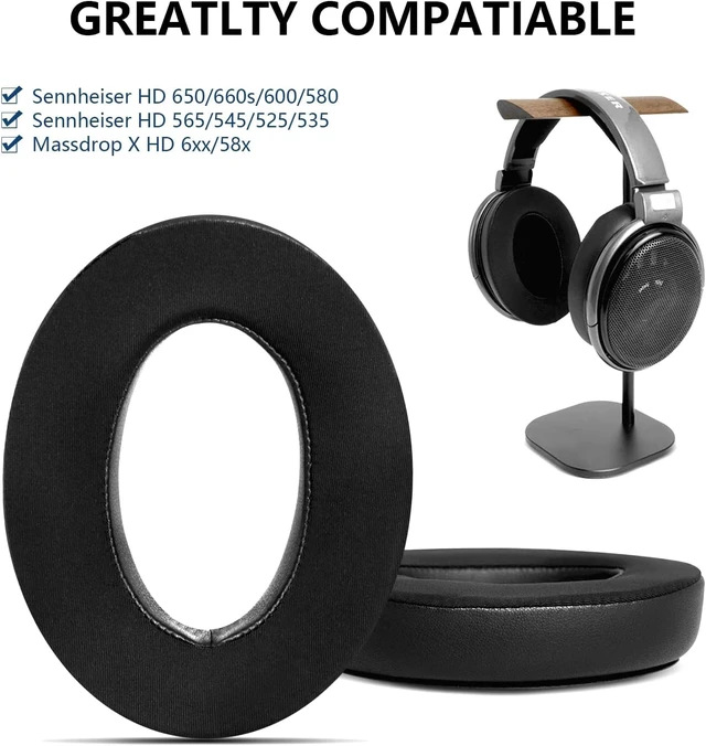Alt view image 2 of 7 - GVOEARS Cooling-Gel Earpads Cushions Replacement for Sennheiser HD650 / HD660 S / HD600 / HD6XX / HD58X / HD580 / HD565 / HD545 / HD535 Headphones, Ear Pads with Memory Foam, Added Thickness