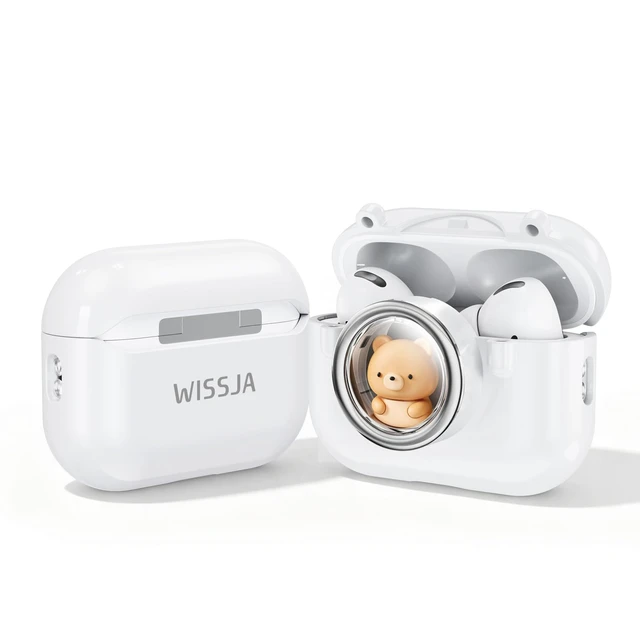 Main image of for AirPods Pro 3 Case, Magnetic Pop-Open 3D Cartoon Protective Cover with Secure Mechanical Lock, One-Click Spring Lid, Shockproof Silicone Armor, MagSafe Compatible, Cute Bear