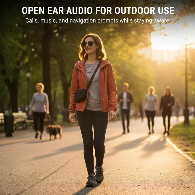 Alt view image 6 of 7 - Smart Bluetooth Glasses,Blue Light Blocking,Hands-Free Calls,Music Voice Assistant,Open-Ear Eyewear for Work,Glasses with Speaker for Men and Women
