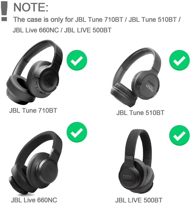 Alt view image 3 of 7 - Hard Travel Case for JBL Tune 710BT /JBL Live 650BTNC/ 400BT / 500BT and JBL Tune 510BT / 500BT / 660 BTNC/Bluetooth Headphone.-Black(Black Lining)
