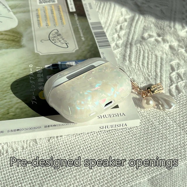Alt view image 4 of 7 - for AirPods Pro 3 Case 2025, Pearl Aurora Glitter Protective Shell with Charm, Cute Aesthetic Case for AirPods Pro 3rd Generation (Aurora, AirPods Pro3)