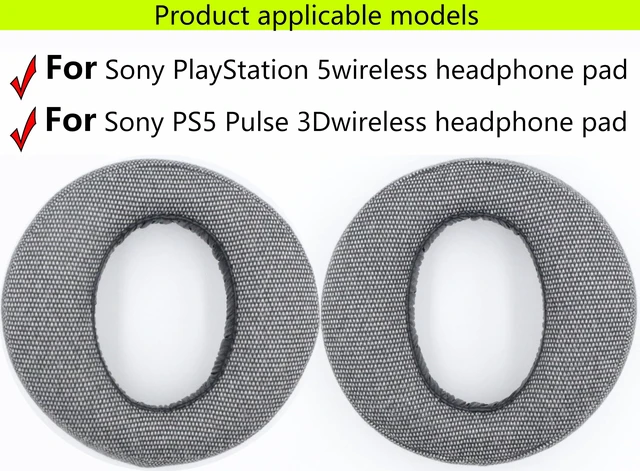 Alt view image 2 of 5 - Replacement Ear Pads Compatible with Sony PS5 Gray Also suitable Sony Pulse 3D wireless headphones Soft cotton/memory foam ear pads and earmuffs