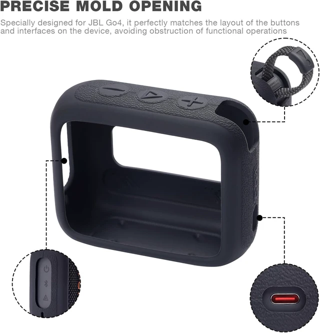 Alt view image 4 of 7 - Silicone Cover Case Compatible with JBL Go 4 Ultra Portable Bluetooth Speaker (Black)