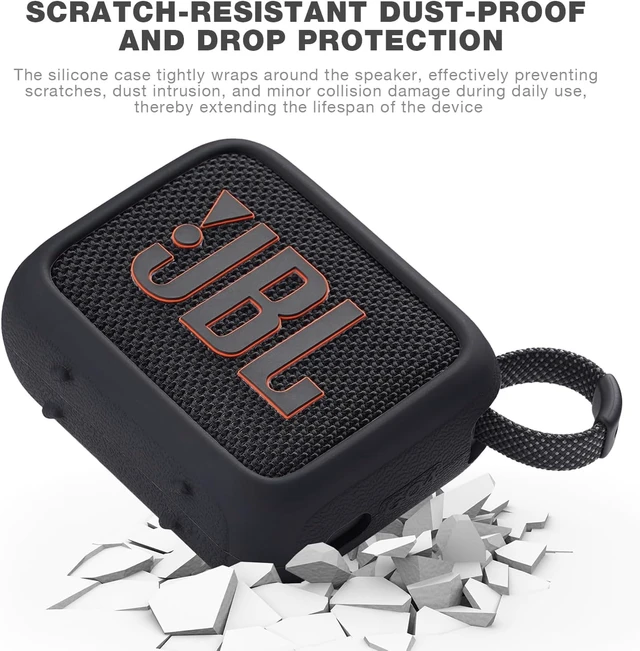 Alt view image 2 of 7 - Silicone Cover Case Compatible with JBL Go 4 Ultra Portable Bluetooth Speaker (Black)