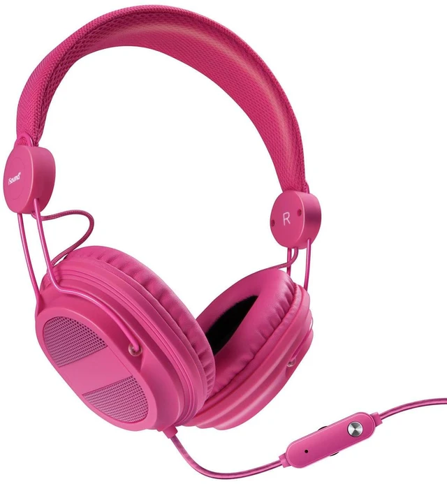 Main image of DGHP-5538 Kid Friendly Headphones with Mic and Music Volume, Pink