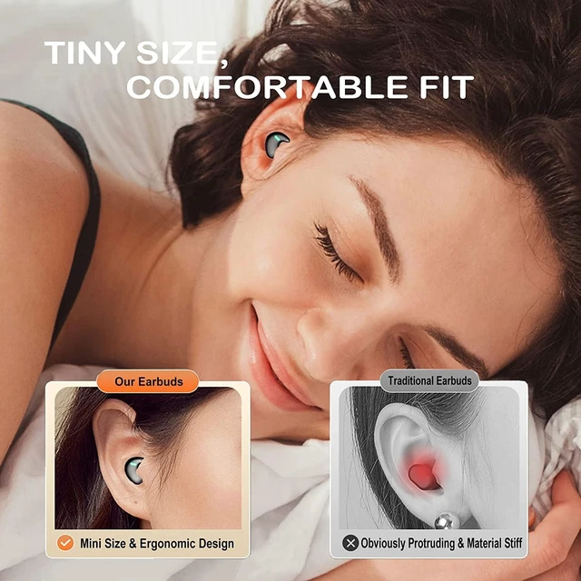 Alt view image 4 of 7 - Invisible Sleep Wireless Earphone, Ipx5 Waterproof Bluetooth Earbuds, Lightweight Sleep Headphones Bluetooth 5.3, Painless Invisible Sleep Earphones for Sensitive Sleeper, Long Battery Life (black)