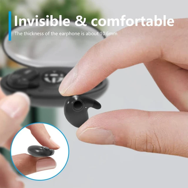 Alt view image 7 of 7 - Invisible Sleep Wireless Earphone, Ipx5 Waterproof Bluetooth Earbuds, Lightweight Sleep Headphones Bluetooth 5.3, Painless Invisible Sleep Earphones for Sensitive Sleeper, Long Battery Life (black)