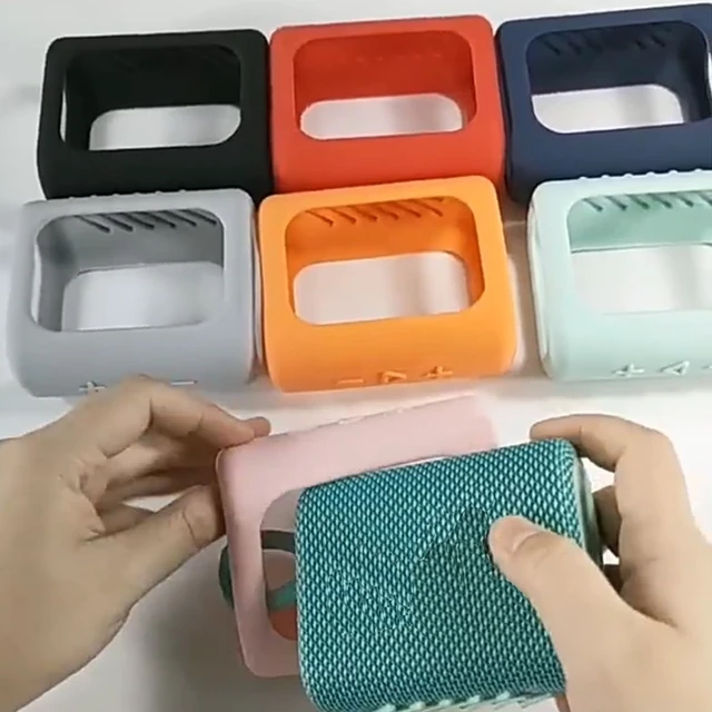 Alt view image 6 of 6 - Silicone Case Compatible with JBL GO 3 Speakers, Mint Green Travel Carrying Case