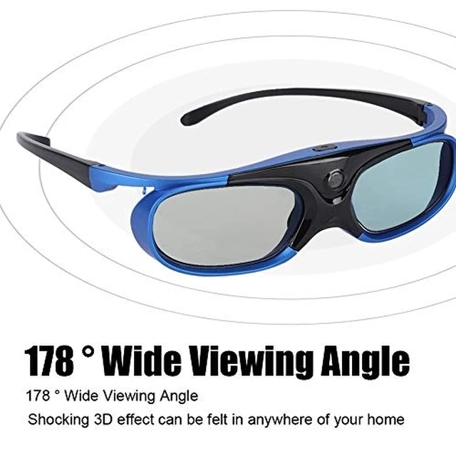 Alt view image 3 of 7 - 3D Glasses, 144Hz DLP-Link Active Shutter Glasses with Rechargeable Battery for 3D Projectors, Goggles for Mainstream DLP Projectors