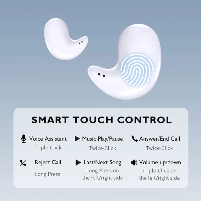 Alt view image 7 of 7 - Sleep Headphones Invisible Wireless Earbuds Bluetooth 5.3 Sleeping Ear Buds with LED Display Charging Case Mini Earphones for Side Sleepers Exercise Workout White