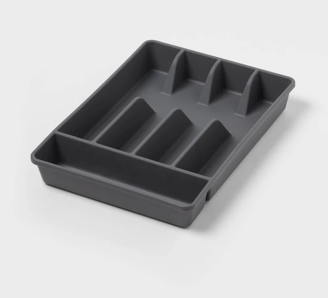 Main image of 5 Compartment Plastic Plastic Drawer Organizer Gray