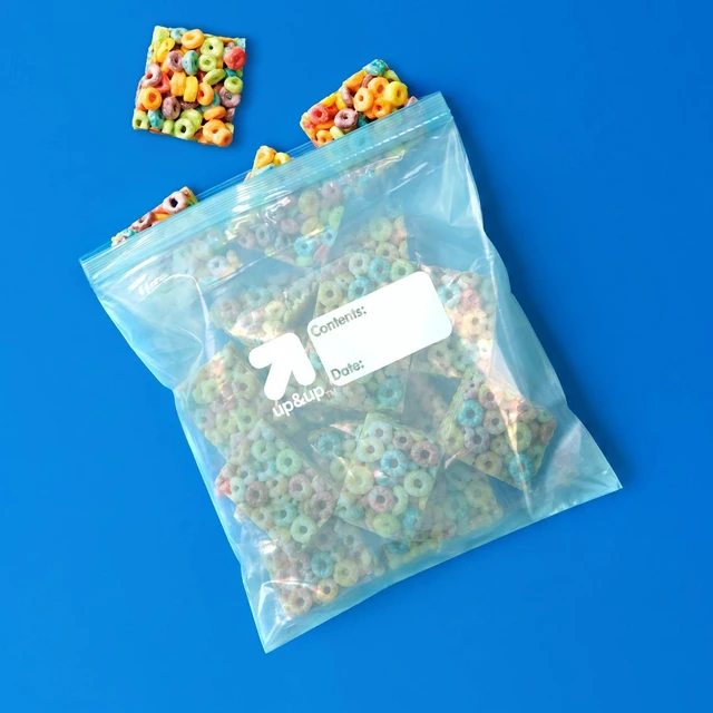 Alt view image 2 of 7 - Back to School - Blue Tinted Gallon Press-to-Close Food Storage Bags - 40ct