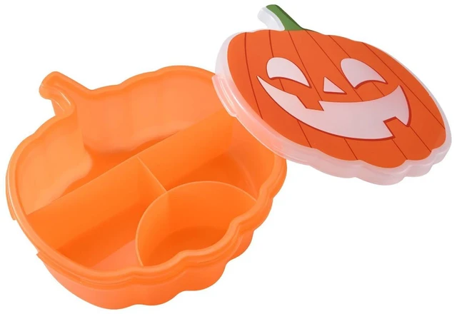 Alt view image 3 of 5 - Jack-O-Lantern Pumpkin Halloween Snack Box Food Storage Container