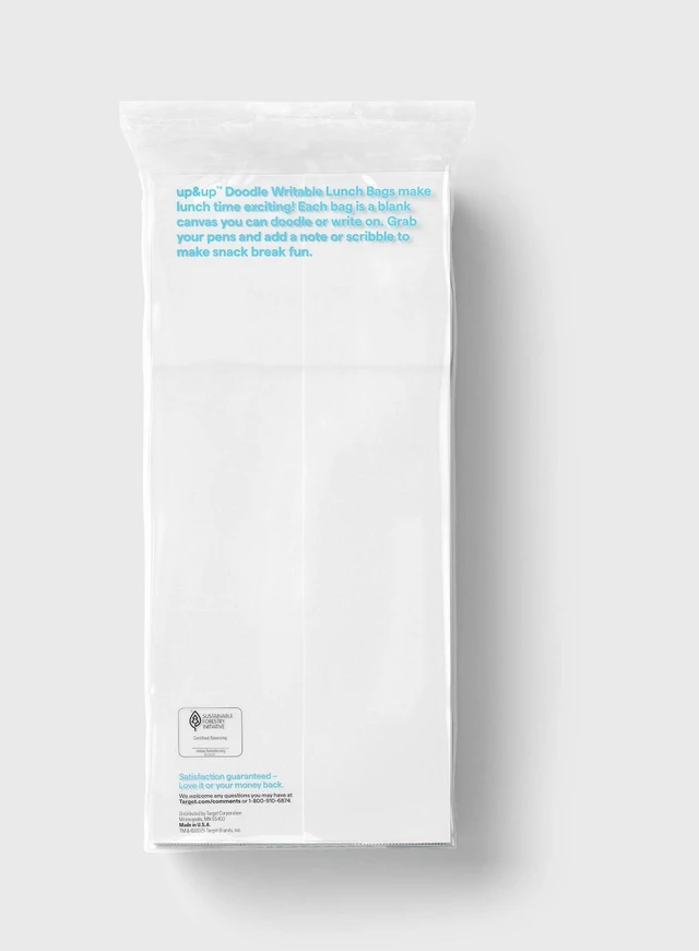 Alt view image 2 of 7 - White Lunch Storage Bags - Decorate Your Bag - 50ct