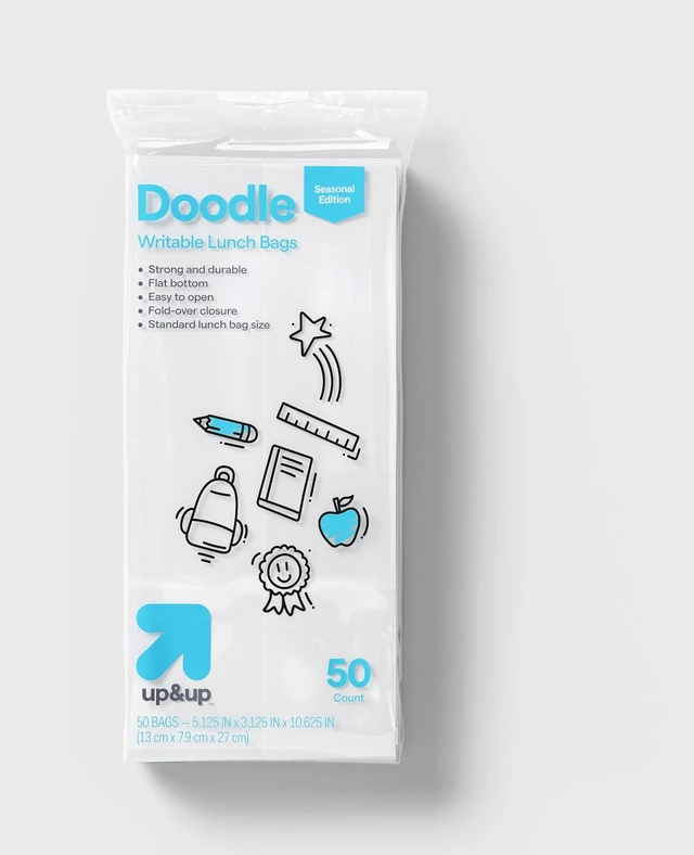 Main image of White Lunch Storage Bags - Decorate Your Bag - 50ct