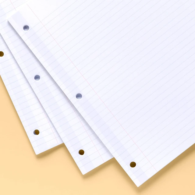 Alt view image 3 of 7 - 100ct College Ruled Reinforced Notebook Filler Paper: 10.5x8 Inches, Loose Leaf, 20 lb, White, 100 Sheets